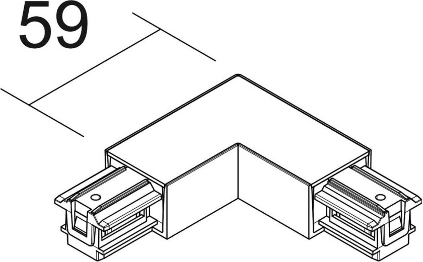 L-kobling SQUARE 48 V, hvit, beskyttelsesleder venstre