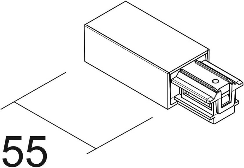 innmating venstre SQUARE 48 V, hvit, plast