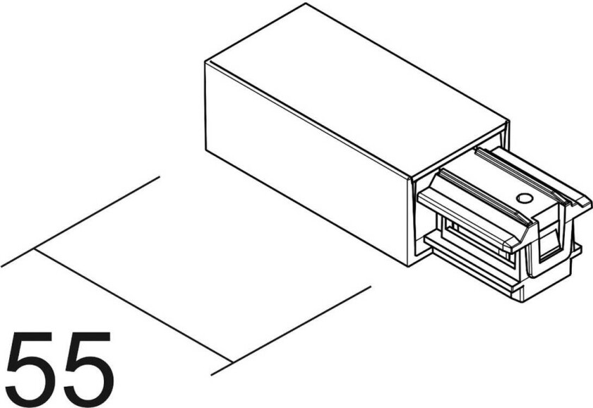 innmating venstre SQUARE 48 V, svart, plast