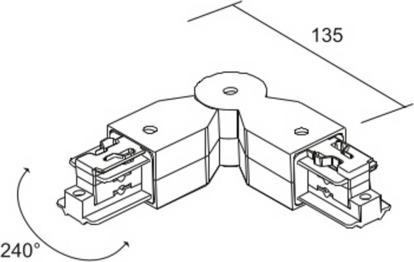vinkelkobling LKM DALI, hvit, 3-fase, plast