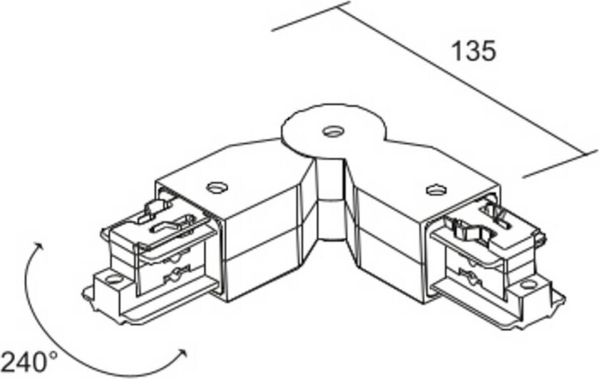 vinkelkobling LKM DALI, svart, 3-fase plast