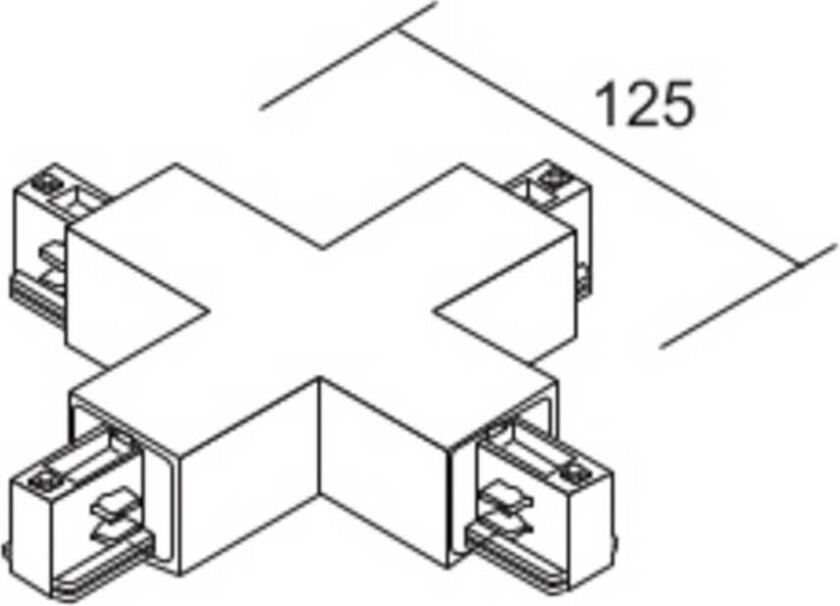 X-kobling LKM DALI, svart, 3-fase, plast