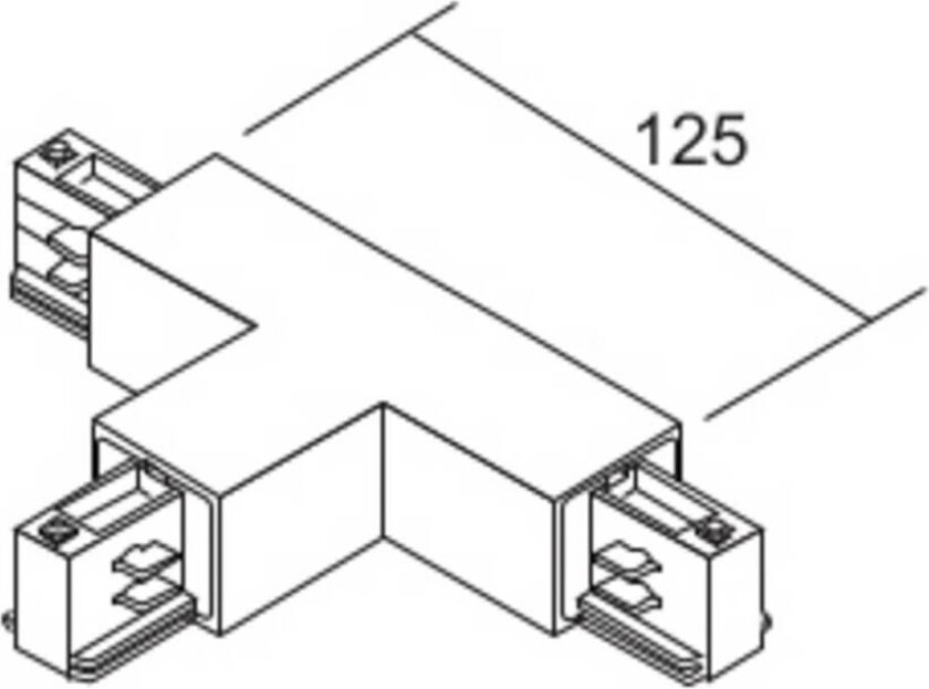 T-kobling LKM DALI, svart, leder høyre, 3-fase