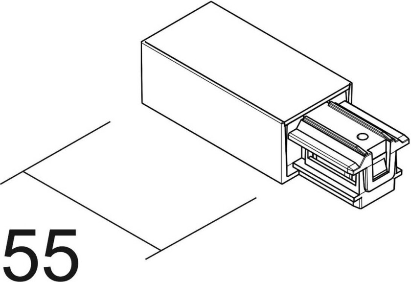 innmating høyre SQUARE 48 V, svart, plast