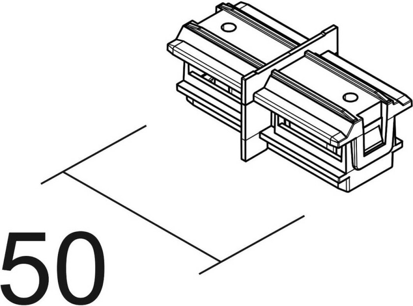 langkobling SQUARE 48 V, svart, strømførende