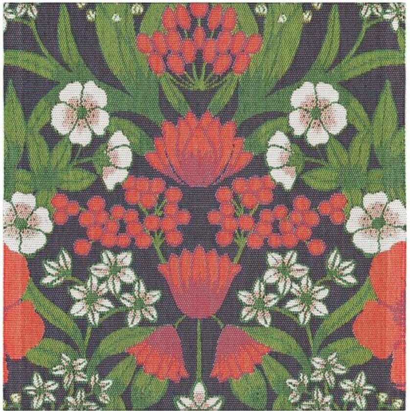 Julblomster serviett 35x35 cm rød