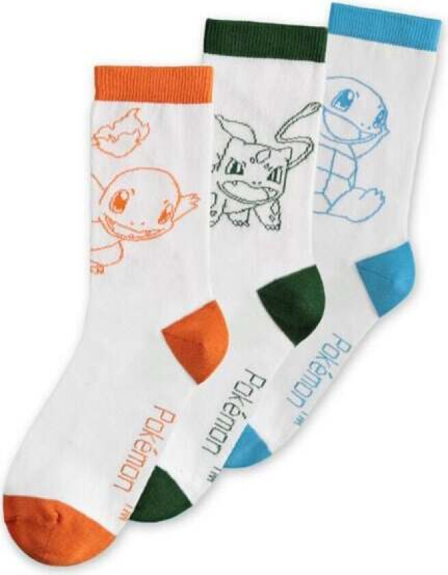 gaming Sokker - Charmander Bulbasaur Squirtle Sokker - EU 43-46 - Unisex - flerfarget