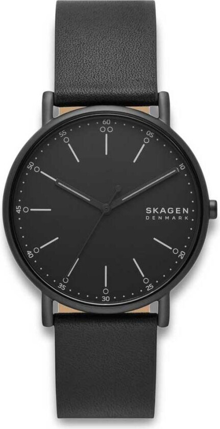 Signatur SKW6902 - Kvarts - Sort - Herreklokker - Skinn - Mineral