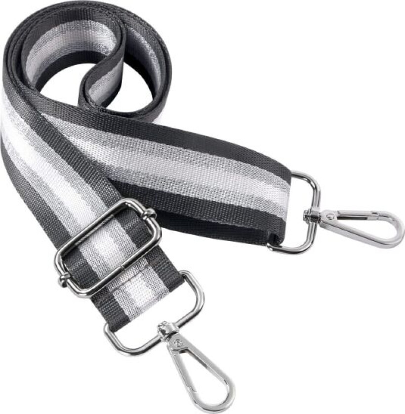 Bred skulderstropp, bagasjeremmer justerbar crossbody veskestropp med metall svingbare kroker, erstatningsveskebelte - grå