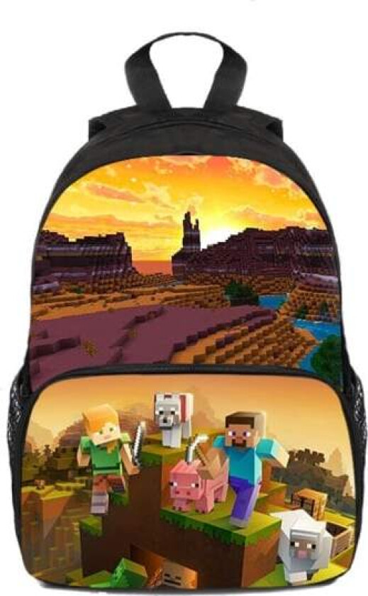 Minecraft Ryggsekk for Barn Skoleveske Ryggsekk Karakterer Veske D