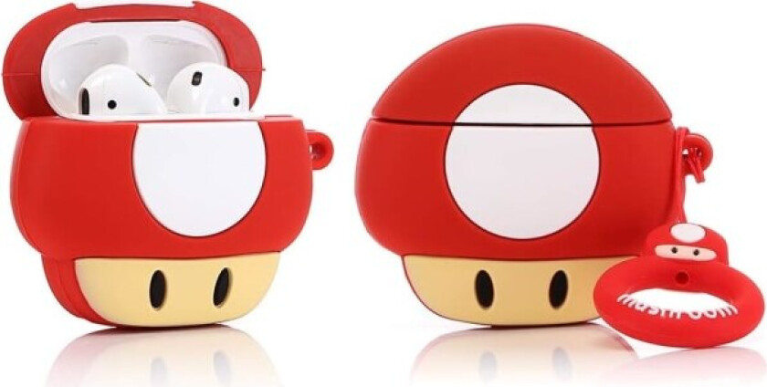 Tegneseriedeksel for Airpods 2. / 1. generasjon, 3D-animert karakterdesign Silikon søtt deksel Støtsikkert deksel med nøkkelring for Airpods ørepropper