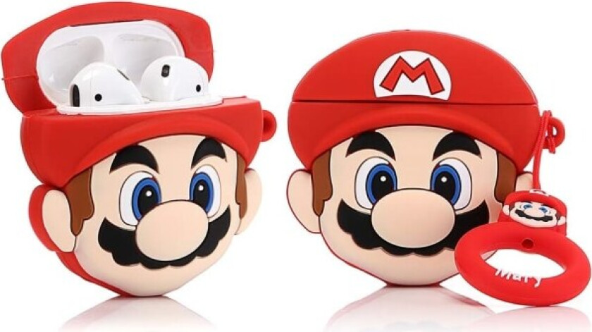 Tegneseriebeskyttende deksel for Airpods 2./1. generasjon, 3D-animert karakterdesign silikonbeskyttende deksel støtsikkert beskyttelsesdeksel med nøkkelring