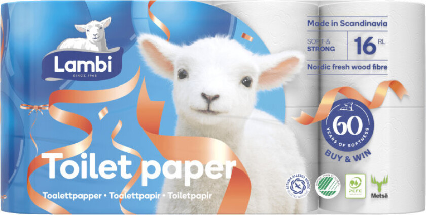 Toalettpapir Hvit 16rl