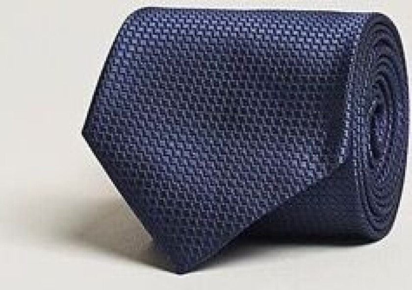 Structured Silk Tie Navy