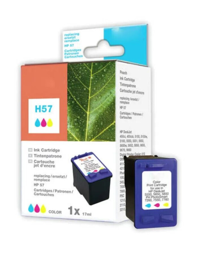 Blekkpatron tilsvarer HP 57 - flere farger