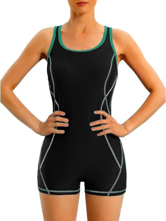 Kvinners Boyleg Racerback One Piece Athletic Swimsuit Pro Match Badedrakt