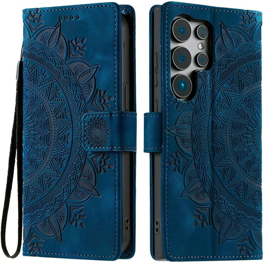 For Samsung Galaxy S25 Ultra Lommebok Deksel Shell Mandala Blomstermønster