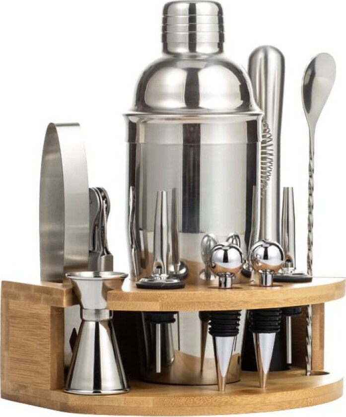 INF 10-delers cocktailshakersett - 550 ml rustfritt stål bartendersett 0