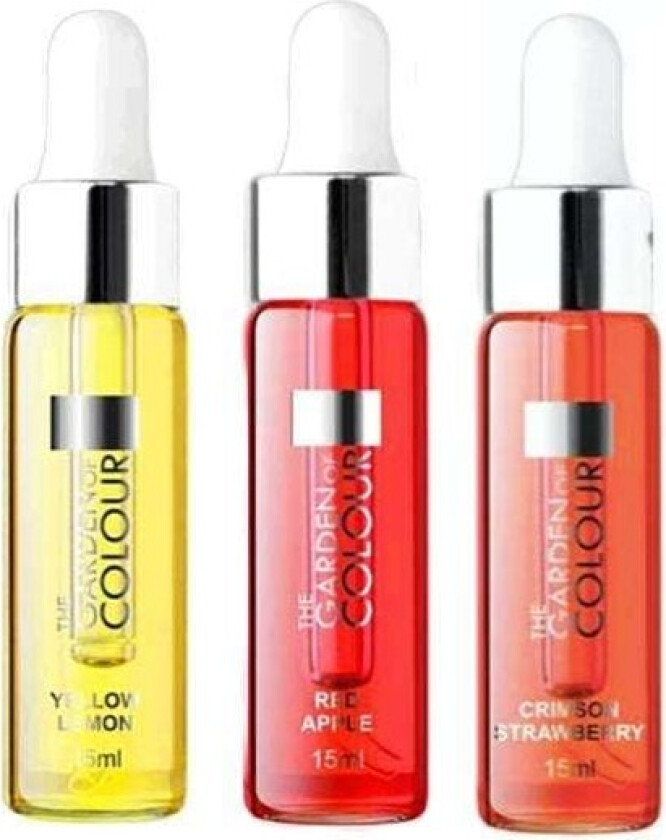 Bilde av 3-pakning - Cuticle Oil - Sitron, eple, jordbær - 15ml