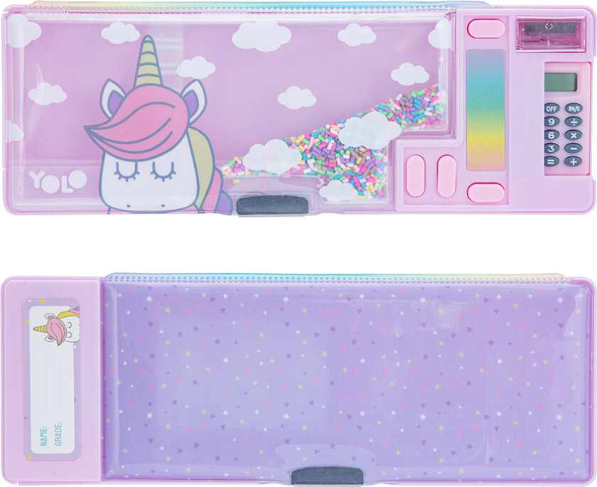 Pennal YOLO m/kalkulator Enhjørning rosa