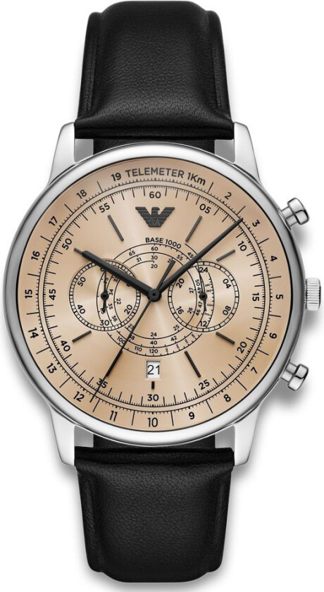 Emporio Armani Minimalist AR11634 - Kvarts - Sølv - Herreklokker - Skinn - Mineral