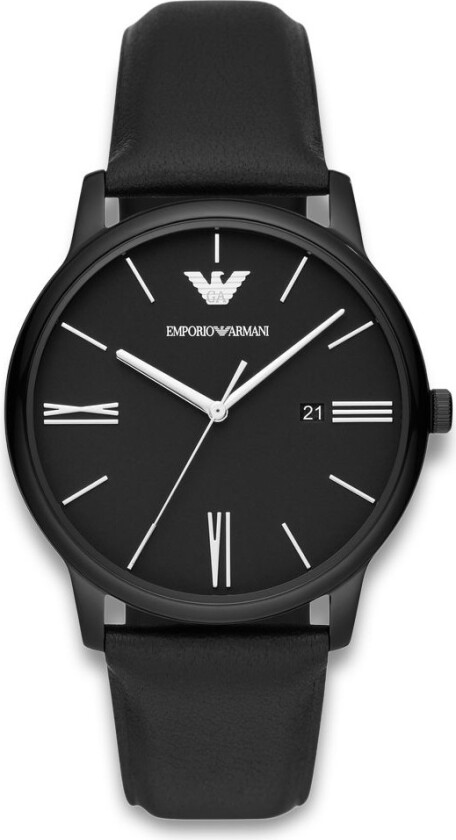 Emporio Armani Minimalist AR11573 - Kvarts - Sort - Herreklokker - Skinn - Mineral