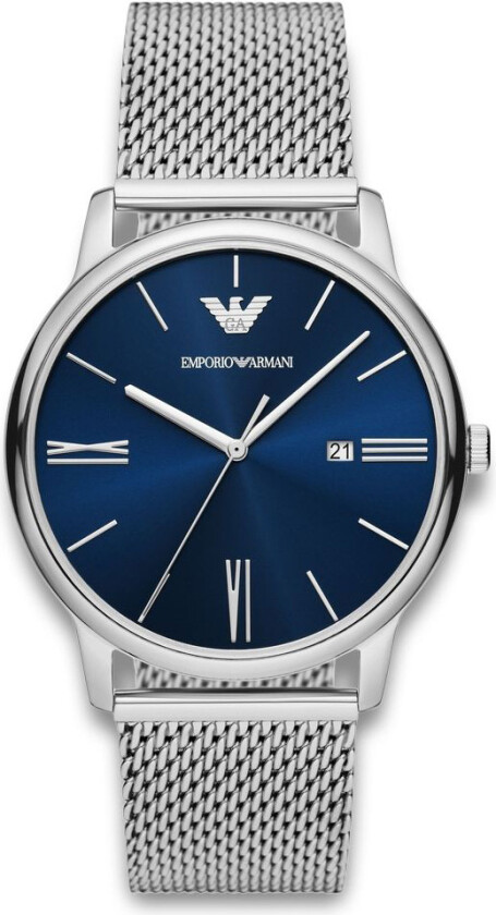 Emporio Armani Minimalist AR11571 - Kvarts - Sølv - Herreklokker - Meshlenke - Mineral
