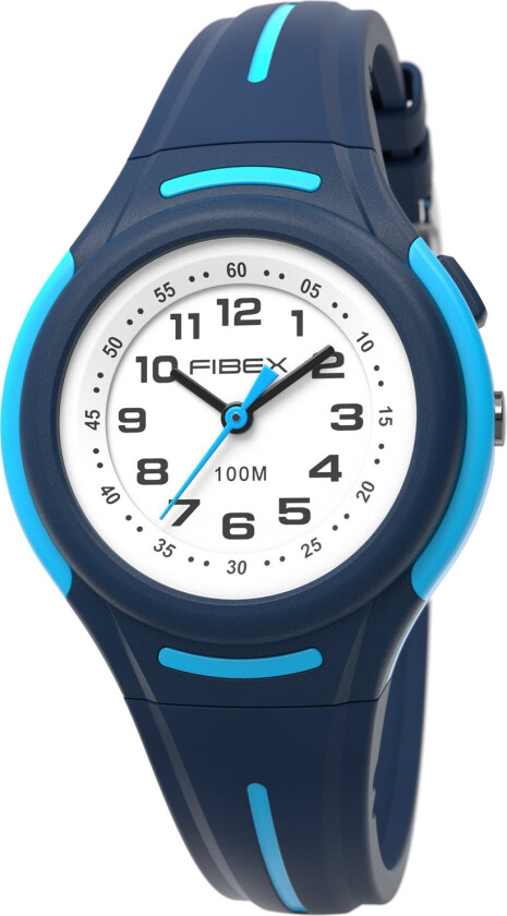 Svømmeklokke marineblå digital | FIBEXAAD02 - Kvarts - Blå - Unisex - Silikon