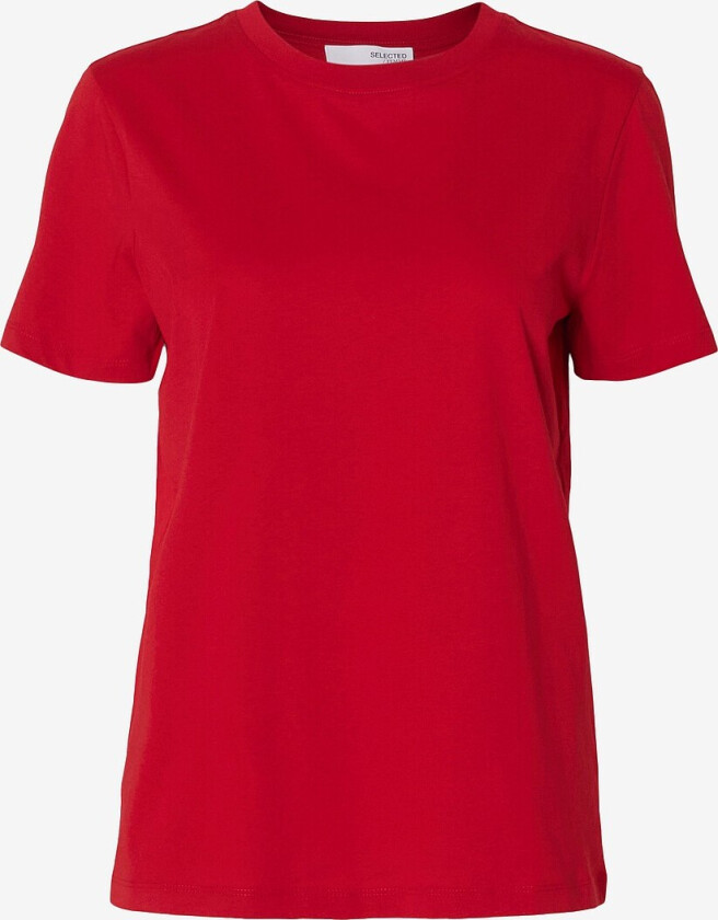 Topp slfMyessential SS O-neck Tee - Rød