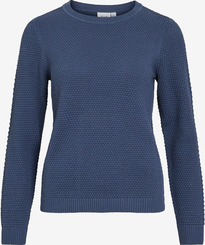 Genser viDalo O-neck L/S Knit Top - Blå