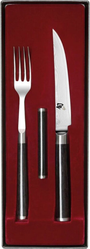 Shun Classic kniv og gaffel sett Krom-svart