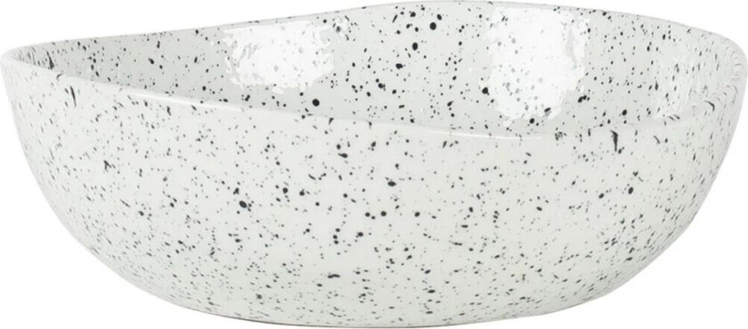 Poppi suppe/pastatallerken hvit-svart