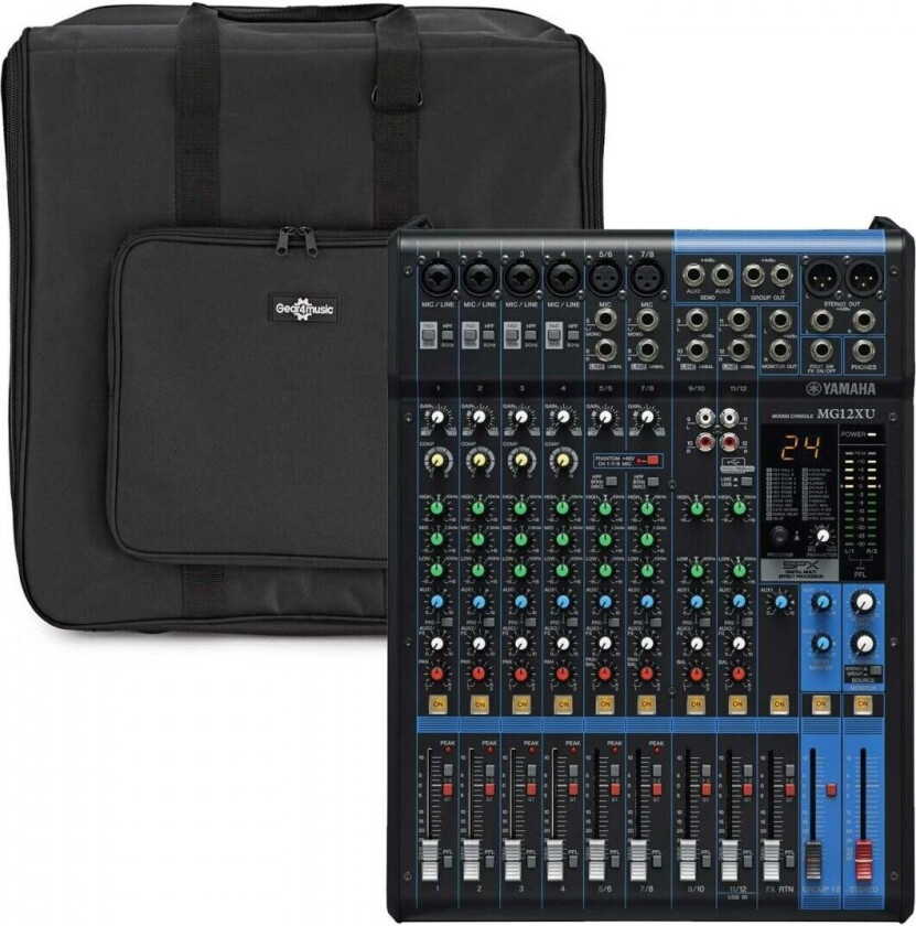 MG12XU Analog USB-Mikser med Gear4music Veske