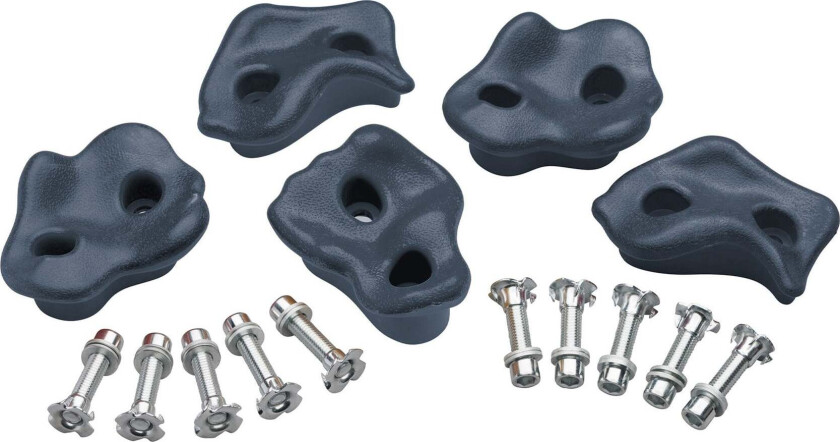 Medium Klatrestein 5 Stk, Antrasitt - Taustiger & Klatrenett - Plast