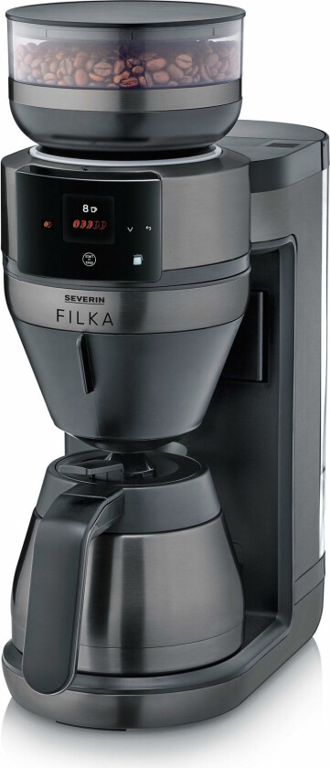 FILKA kaffetrakter med termokanne, mørk metallfinish