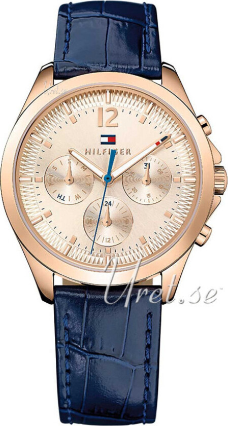 Dameklokke 1781703 Kingsley Rosegullfarget/Lær Ø36 mm