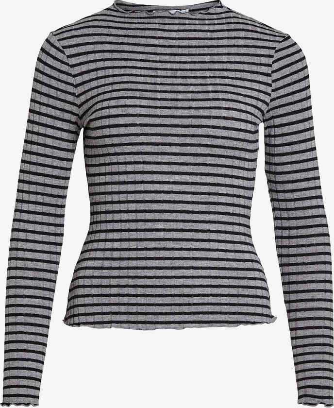 Topp viRika L/S Funnel Neck - Grå