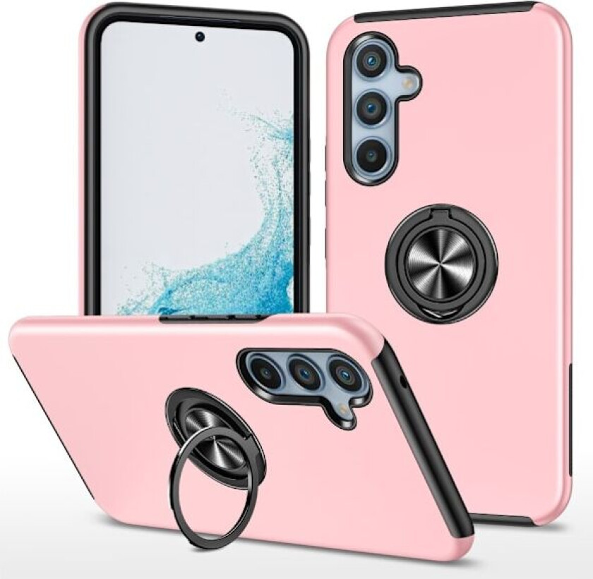 Til Samsung Galaxy A56 5G Hybrid Deksel med Roterbar Ringholder - Mørkeblå