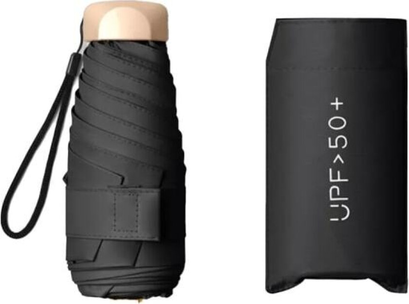 Miniparaply med UV-beskyttelse - Svart Svart