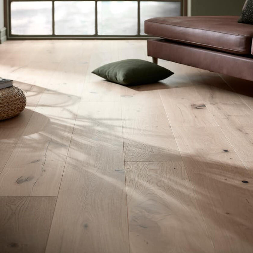 TreGulv Nordic Floor Grand Hvit Børstet Mattlakk 1-Stav