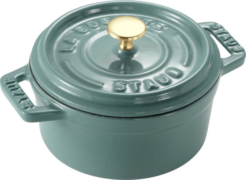 Staub La Cocotte rund gryte støpejern 0,25 L Eukalyptus