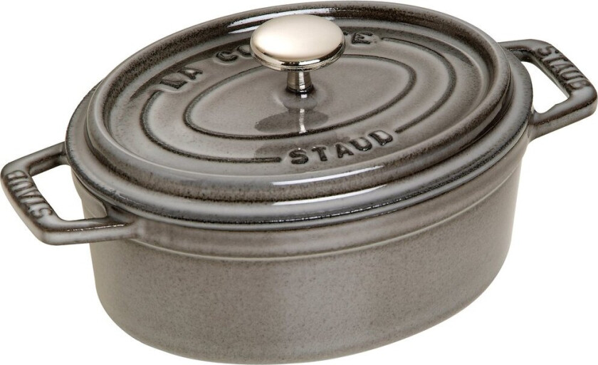Staub La Cocotte oval gryte støpejern 0,6 L Grafittgrå