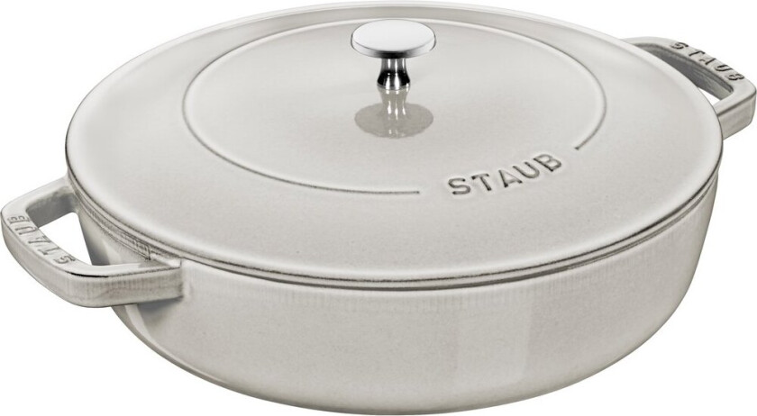 Staub Chistera traktørpanne støpejern Ø28 cm White truffle