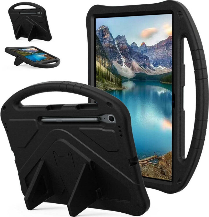Samsung Galaxy Tab S10 FE+ (Plus) Anti-Drop Tablett Deksel med Håndtak og Stativfunksjon - Svart