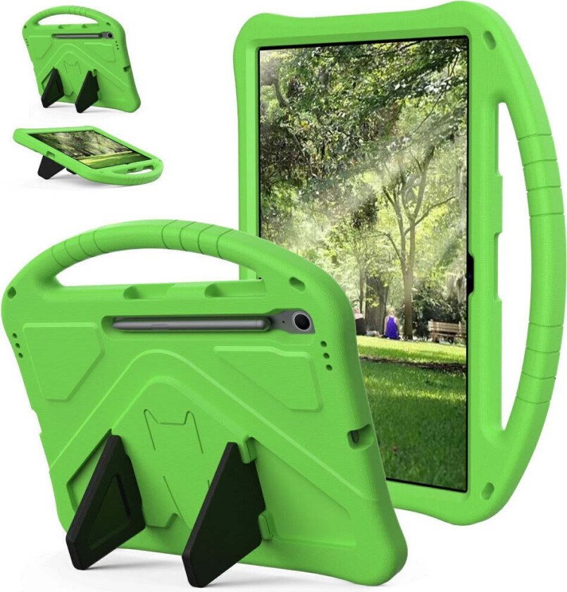 Samsung Galaxy Tab S10 FE+ (Plus) Anti-Drop Tablett Deksel med Håndtak og Stativfunksjon - Grønn