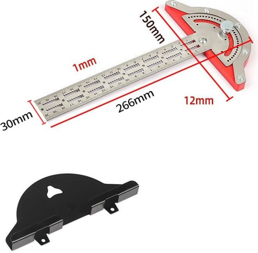 INF Justerbar vinkelmåler i rustfritt stål for trebearbeiding