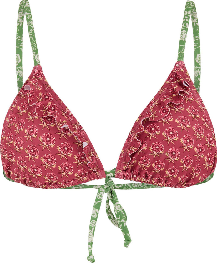 Bloflora Bella Frill Bikini Top Bikinitopp Red Becksöndergaard
