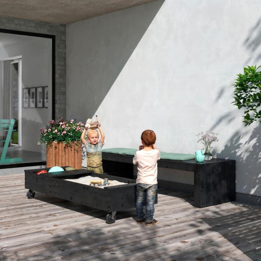 Bilde av Sandkasse PLUS Fun med Hjul og Benk 180 cm
