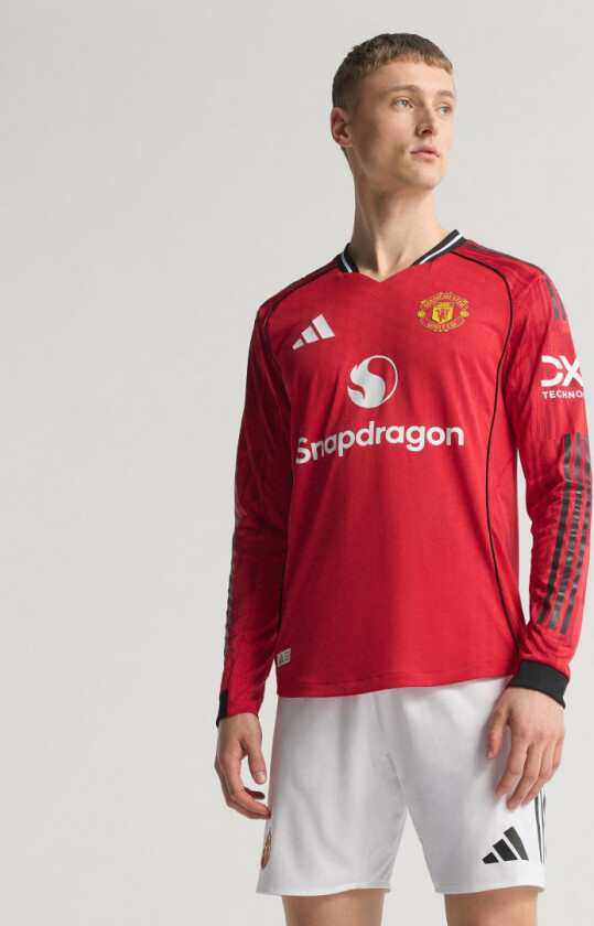Manchester United 25/26 Long Sleeve Home Authentic Trøye