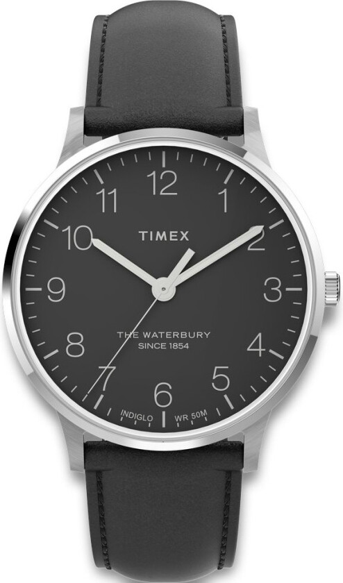 Waterbury Classic TW2V01500 - Kvarts - Sølv - Herreklokker - Skinn - Mineral